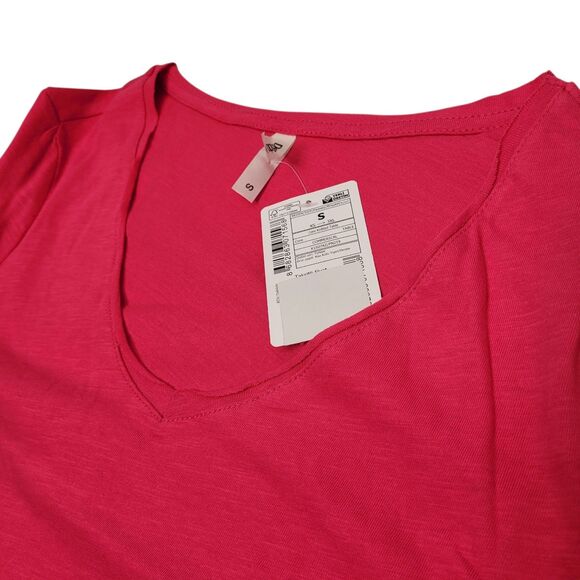 DeFacto Basic Women Casual Short Sleeve V-Neck T-Shirt Pink Size Small - Picture 4 of 9
